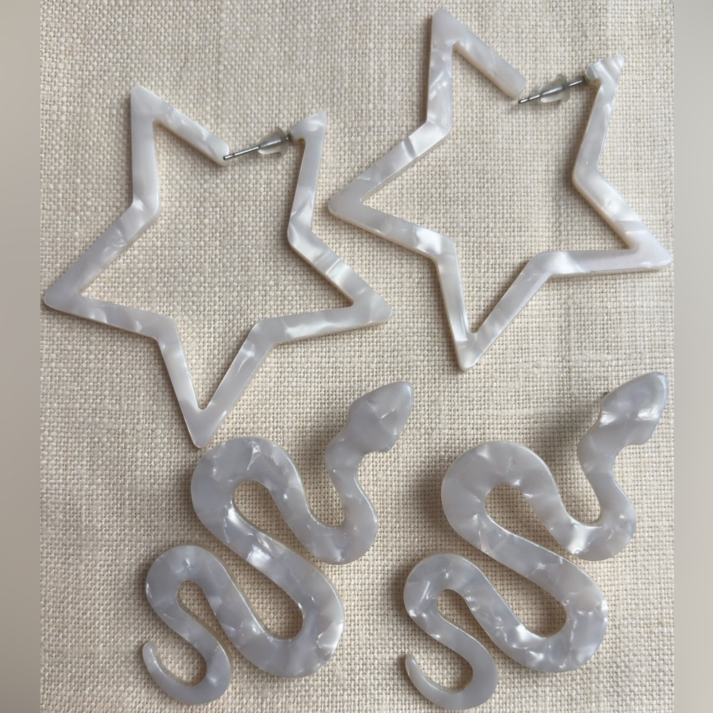 Snake and Star Statement Earring Set